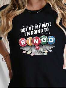 OversizeslimTeediy Bingo Active Style Teediy Camiseta de algodón puro para mujer, cómoda, de corte ajustado, linda. - Negro - Ver 6