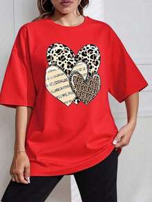 GiftLetras Casual Polyester T-Shirt Office Home Sport Soft - Rojo - View 6