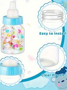 12/6pcs/1pc-Pink & Blue Mini Baby Bottle Candy Boxes, Gender Reveal Party Supplies, Baby Shower Favors, Baby Shower Decorations, Mini Plastic Baby Bottle Candy Containers, Baptism And Naming Party Mini Baby Bottle Candy Boxes, Mini Bottle Shaped Candy Containers, Suitable For Baby Shower, Gender Reveal, Baptism Party Supplies - Multicolor - View 6