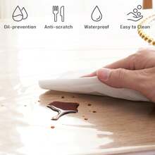 1/2pcsClear Round Tablecloth Waterproof Oilcloth Heavy Duty Elasticized Table Cover Elastic Edge Design Plastic Tablecloth Protector For Round Table - Transparent - View 8