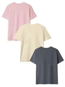 1 pieza/Set de camiseta de manga corta con cuello redondo, estampado floral minimalista, estilo casual de verano, moderna y versátil para mujer. - Albaricoque - Ver 5