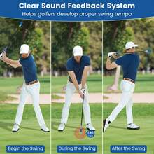 GOFLAME Golf Click Stick Swing Trainer With Click Sound Weight Golf Warm-Up Practice Tool For Speed, Flexibility Balance Tempo & Strength - Blue - View 3