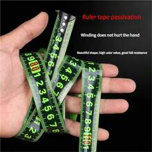 1pc High-Tech Glow Fluorescent Steel Ruler - Heavy Duty Retractable Ruler With Self-Locking Design, Laser Engraved Markings - Fashionable Black Housing, High Contrast Glow Mode Easy To Read In Low Light, Suitable For Construction Sites And Home Use, Essential For Carpenters And Builders - Classic Black - View 13