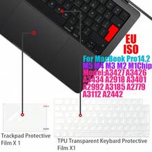 SDYIGOE Funda de teclado ultrafina de TPU adecuada para 2026 Pro de 14 pulgadas (chip M2, M3, M4, M5), compatible con los modelos A3426 A3427 A3434 A2918 A3401 A2992 A3185 A2779 A3112 A2442, incluye 1 película protectora para el panel táctil - Ver 12