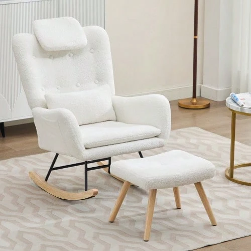 Patio Lounge Chair & Swing Chair - White - View 1
