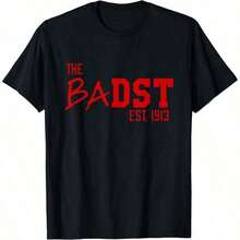 1 pieza Camiseta Vintage The BadSt Est 1913, Camiseta Gráfica Retro Establecida en 1913, Tejido Grueso, Tallas Grandes Hasta 5XL, 180g 100% Algodón - Negro 4 - Ver 12