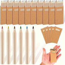 8.89cm Mini Colored Pencil Set, 6 Colors, Pre-Sharpened Wooden Pencils, Ideal For Art Projects, Crafts, Education, Drawing, Classroom Activities And Art Tools - Multicolor - View 3