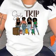 Printed T-Shirt For Men And Women - 白色 - 查看 1