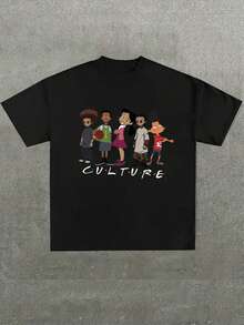 Camiseta informal con estampado de modaPlus Size Men's,The Proud Family Cartoon Character "Culture" Graphic Tee,(1 Pcs )100% Cotton Casual Printed T-Shirt,Crew Neck Short Sleeve,220g Cotton T-Shirt,Camisetas de verano para mujer,Camisetas de moda para hombre y mujer,blusas para mujer,La elección perfecta para tus atuendos de San Valentín,afiliado ,camiseta masculina con gráfico divertido,Artículos esenciales para el Mundial - Negro - Ver 1