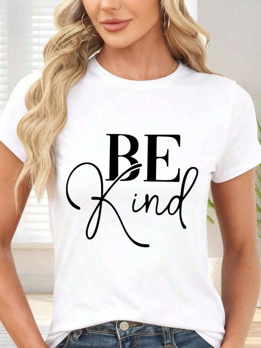 GiftCamiseta de  con Estampado de Letras para Uso Diario y Ocasiones CasualesSoft - Blanco - Ver 1