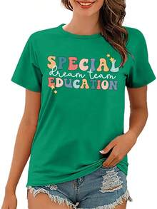 Special Education T-Shirts For Teachers, Special Education Graphic T-Shirts For Teachers, For Teaching Life, Short Sleeve Gift. - 綠色 - 查看 2