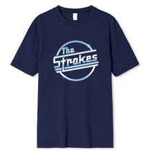 Camiseta de algodón para hombre, Tops de verano, camiseta de Strokes para hombre, banda de Rock independiente, manga corta, tallaás, Top negro para hombre, envío directo - 5 - Ver 3