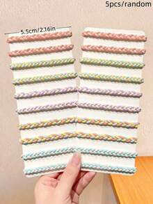 5/10/20pcs/Set Macaron Woven Hair Scrunchies, Sweet Hair Accessories - Suitable For Girls And Women, Applicable For Daily Hairstyling, Outings And More - Multicolor - View 20