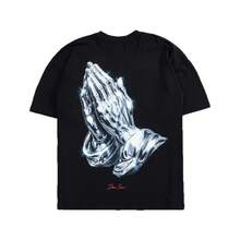 DARC Wolf Head American Style Brand T-Shirt With Unique Buddha Hand Print, Short Sleeve Round Neck Top - T251004 Trắng - Xem 6