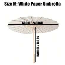 1pc 80cm/60cm White Paper Umbrella, Blank DIY Wedding Parasol, Suitable For Various Festival Parties/Bridal Wedding Decoration, Wedding Room Decoration, Bridesmaid Decoration, Wedding Gift, Wedding Photography Prop - Multicolor - View 15
