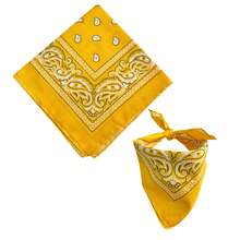Printed Polyester Bandana Scarf In Various Colors - 1 Unit - Dark Yellow - View 1
