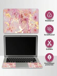 Miếng dán trang trí cho máy tính xách tay 15.4" 15.6" Hình dán nghệ thuật bảo vệ máy tính xách tay màu hồng vân đá cẩm thạch - Xem 5