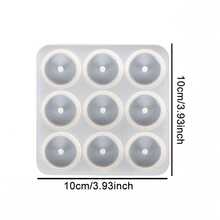 1 khuôn silicon 9 khoang rỗng hình tròn dùng làm mặt dây chuyền khóa hình khóa hòa bình bằng ngọc bích giả, dụng cụ làm đồ trang sức thủ công DIY. - Nhiều màu - Xem 3