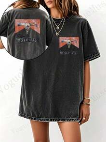 Camiseta unisex lavada y desgastada de mezcla de algodón, estilo casual y de corte holgado. Camiseta Gráfica Vintage de los Años 20 con Calaveras y Estilo Country para Mujer - Estampado Lavado de Doble Cara, Ajuste Suave y Cómodo, Ropa Casual y para Festivales de Música, Esencial para Primavera, Verano y Otoño, Múltiples Colores Disponibles (como se muestra) - Top de Estilo Western Atrevido, Ropa para San Valentín para Mujer, Regalo de San Valentín, St.Ropa para el Día de San Patricio, Camisetas desgastadas para mujer, playeras oversize de mujer - Estilo - Ver 9
