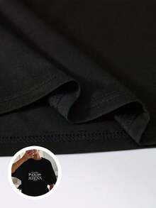 1 Women's Blouse, Beautiful Blouses For Women, Women's Clothing Sets, My House And I Will Serve The Lord, 180G T-Shirt In Black And White With Religious Print, High Quality, Round Neck, Basic Loose Fit, Breathable, Versatile, Machine Washable, Comfortable, Size S ~ 3XL, Daily, Casual, Sporty, Summer Essential. - 黑色 - 查看 5