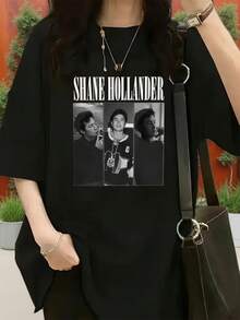 Camiseta vintage de estilo urbano para mujer con el tema "Heated Rivalry" de Shane Hollander - Camiseta casual de moda para mujer, cuello redondo, manga corta, mezcla de poliéster suave, corte holgado, TODOS los elementos esenciales de la moda, 100% algodón transpirable. - Blanco - Ver 7