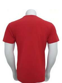 Elegant Red T-Shirt For Women With Horse And Riding Design - Made Of Soft And Breathable Material, This Casual Round Neck T-Shirt Is Suitable For Daily Wear, Machine Washable - Unisex Vintage Urban Style T-Shirt, Loose Fit, Cotton, Short Sleeve And Round Neck. - 紅色 - 查看 3