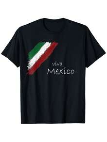 Camiseta de fútbol "El Tri Viva México", camisetas divertidas para hombre, camisetas de regalo divertidas para hombre y papá, camiseta gráfica con frases divertidas, camiseta casual de cuello redondo suave y transpirable para salir, apta para gimnasio, correr y senderismo - Negro - Ver 6