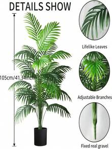 Bộ cây nhiệt đới nhân tạo cỡ lớn 60-120cm (bao gồm chậu), cây dừa giả cao và lá trông như thật, thích hợp trang trí trong nhà/ngoài trời, sảnh khách sạn nghỉ dưỡng, nhà hàng, quán cà phê, phòng khách phong cách Bali và Boho, góc phòng ngủ, tiệc mùa hè, phông nền đám cưới, nhà cửa, văn phòng, trang trí trung tâm thương mại, điểm nhấn cây xanh quanh năm. - màu xanh lá - Xem 3