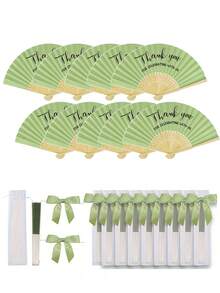 Bộ 30 quạt tay lụa màu xanh nhạt, bán sỉ, quà tặng khách dự đám cưới, quà tặng tiệc cưới, quà tặng tiệc mừng em bé, tiệc khiêu vũ, lễ nhà thờ. - nhiều màu - Xem 1