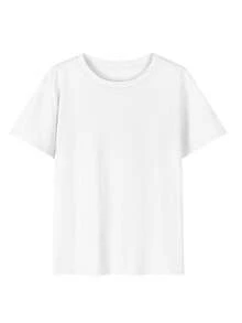 Women's Short-Sleeved T-Shirt With A Round Neck, American Retro Casual Style, Soft And Comfortable, Modern And Durable Print, Ideal For Summer, Daily Wear, Meetings, Parties And Outdoor Activities - 白色 - 查看 3
