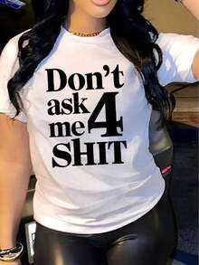 Women's Casual Short Sleeve T-Shirt, 1 Piece, 100% Heavy Cotton - Comfortable Round Neck, Soft T-Shirts > Beautiful. - 白色 - 查看 4