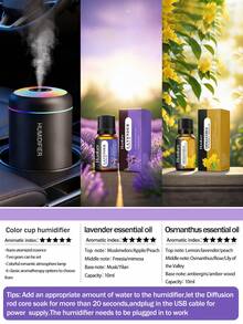 Humidificador portátil, humidificador USB de escritorio mini, tanque de agua de 180ml, bajo nivel de ruido de 2W, adecuado para oficina, viaje, dormitorio, accesorios para automóvil en color negro/blanco, humidificador de aromaterapia, ambientador de aire - cilindro - Ver 22