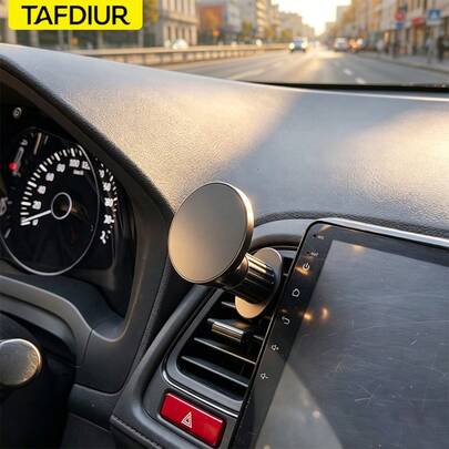  TAFDIUR Car Phone Holder, Air Vent Mount Holder, New Magnetic Panel With Metal Plate, Strong Magnetic Adsorption, 360° Rotation, Anti-Shake Navigation, Suitable For All Smartphones