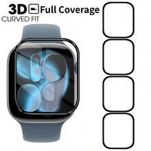 4pcs, Suitable For 41mm And 45mm Series 9/8/7, 3D Curved Edge Full Coverage Screen Protector, Made Of PMMA Material, High-Definition Screen Protector, Protect Watch From Scratches And Wear, Suitable For Tech Enthusiasts And Outdoor Sports Lovers. - 4pcs, PMMA Material - View 1