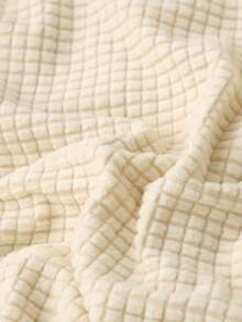 Solid Color Sofa Bed Cover, Polyester Elastic Full Wrap Sofa Slipcover, Suitable For Armless Sofa, Minimalist & Fashionable, Suitable For All Seasons - Beige - View 10