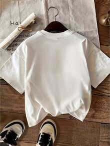 Soft 100% Cotton T-Shirt, Carnival, Women's Fashion, Letters, Prints, Directional Print, Round Neck T-Shirt For Spring And Autumn, Breathable Cotton T-Shirt, Goes With Everything, Coolcool - 白色 - 查看 2