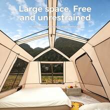 campility 4/6/8-Person Outdoor Camping Tent With Retractable Awning, Multiple Ventilation Windows, UV-Resistant And Waterproof, Suitable For All Seasons, Perfect For Family Camping, Forest Adventures, And Sunset Viewing - Multicolor - View 4