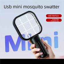 360° Adjustable USB Electric Mosquito Swatter, High Voltage Silent Mosquito Killer, Compact & Portable For Camping & Outdoor Use, USB Powered - Random Color - View 2