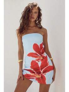 Women Maxi Dresses - Red - View 2