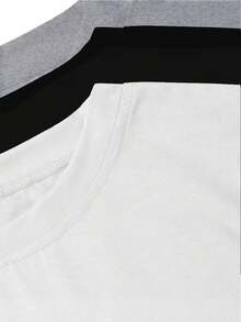 Short-Sleeved T-Shirt With Religious-Themed Letter Print, Round Neck, Casual, All-Season, Everyday Casual Top, Suitable For Summer And Spring, Women's Clothing, Available In Multiple Sizes, Seasonal Clothing, Spring Wardrobe, Religious-Themed Design, Geometric Pattern, Durable Stitching, Breathable Fabric, Multi-Piece T-Shirt Set, Printed T-Shirt, Women's Fashion, Versatile Top. - 白色 - 查看 4