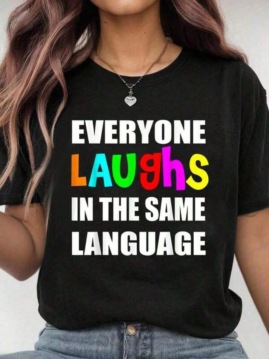 Camiseta 100% algodón, estilo unisexAlgodónTodosRisasEnElIgualIdiomaProfesorRegaloCamisetaDe mujerPara hombresGráficoCamisetaCasualTops,blusasparamujer,blusasparamujerfiesta,playeraselmujer,blusascasualesparadama,sudaderas,camisaselmujer,ropaelmujer,blusasbonitas,ofertasyliquidacionesropamujer,motfmujerpremium,elegantemujer,camisetasparahombre, manfinityhombre,playeraselhombrecasual,playerasparahombre,dazyhombre,streetwear,cosasparahombre,playerasnegras - Negro - Ver 1