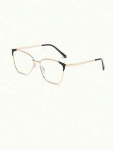 1 Pair Women's Pink Cat Eye Glasses, Metal Frame, Non-Prescription Lenses, Fashion Versatile, Suitable For Daily Wear And Decoration - Multicolor - View 11