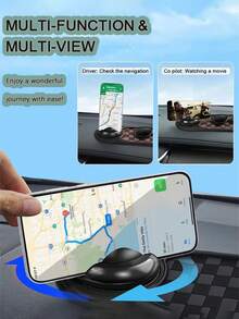 Thảm xe hơi chống trượt xoay 360° tích hợp giá đỡ điện thoại và số đỗ xe - Một phụ kiện bảng điều khiển chống trượt có thể đựng chìa khóa, điện thoại và thiết bị định vị, được thiết kế với chất liệu bền chắc màu đen dành cho nội thất xe hơi, tích hợp giá đỡ điện thoại và chức năng hỗ trợ định vị, với thiết kế độc đáo. - A - Xem 3
