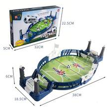 Juegos de fútbol de mesa de eyección doble, juegos de mesa de inteligencia infantil, ejercicio de coordinación y respuesta mano - ojo, juguetes competitivos interactivos padre - hijo, juguetes de reunión familiar portátiles - Azul menta - Ver 3