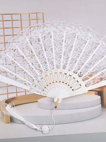 5pcs Lace Retro Folding Fans, Suitable For Gothic Theme Parties, Birthday Parties, Wedding Parties, Stage Props, And Photography Props - One Size Fits All - View 6