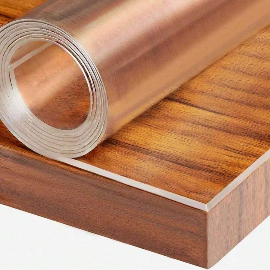 1 pieza Mantel individual multifuncional transparente, resistente al desgaste, recortable, grosor de 0,25 mm, disponible en varios tamaños, fácil de limpiar, protector de mesa, para comidas y bebidas, regalo para fiestas - Blanco - Ver 1