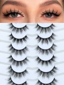 10 Pairs Natural False Eyelashes, Delicate Lashes, Cat Eye Lashes, Fluffy Mink Lashes, Fox Eye Lashes, Cartoon Style Soft Curly Realistic Eyelash Extensions, Eyelashes, False Eyelashes - Spiky Manga Lashes - View 2