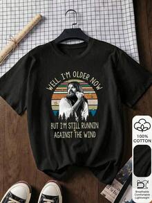 Camisetas de verano estilo Y2K, 100% algodón puro, suaves y cómodas, camisetas de manga corta lindas y divertidas, camisetas vintage con la frase "Ya me estoy haciendo viejo, pero sigo corriendo", camisetas para amantes de la música, camisetas de regalo para uno mismo y para la familia con estampados de letras de dibujos animados, camisetas para mujer adecuadas para diversas ocasiones, ideales como regalo para festivales, cumpleaños, festivales de música, casuales y versátiles, adecuadas para vacaciones en la playa, sencillas y a la moda, ideales para el uso diario de mujeres y niñas. - Negro - Ver 1