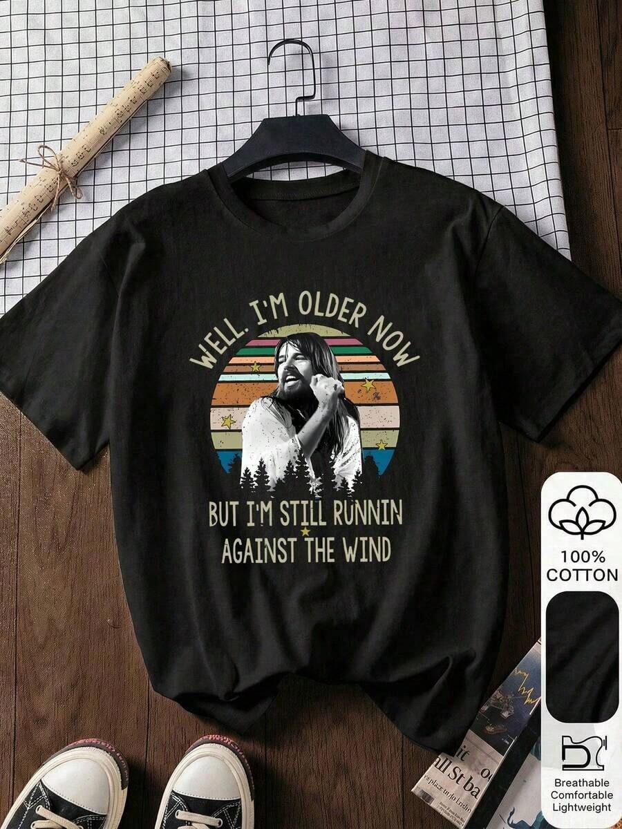 Camisetas de verano estilo Y2K, 100% algodón puro, suaves y cómodas, camisetas de manga corta lindas y divertidas, camisetas vintage con la frase "Ya me estoy haciendo viejo, pero sigo corriendo", camisetas para amantes de la música, camisetas de regalo para uno mismo y para la familia con estampados de letras de dibujos animados, camisetas para mujer adecuadas para diversas ocasiones, ideales como regalo para festivales, cumpleaños, festivales de música, casuales y versátiles, adecuadas para vacaciones en la playa, sencillas y a la moda, ideales para el uso diario de mujeres y niñas. - Negro - Ver 1