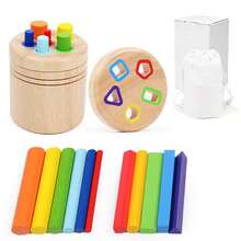 Wooden 6 In 1 Multifunctional Color Sorting Cups - Vibrant Rainbow Blocks, Counting & Color Recognition Game, Ideal For Birthdays & Christmas Gifts, Educational Toy|Playful Design|Durable Wooden Construction, Colorful Building Blocks - Multicolor - View 14